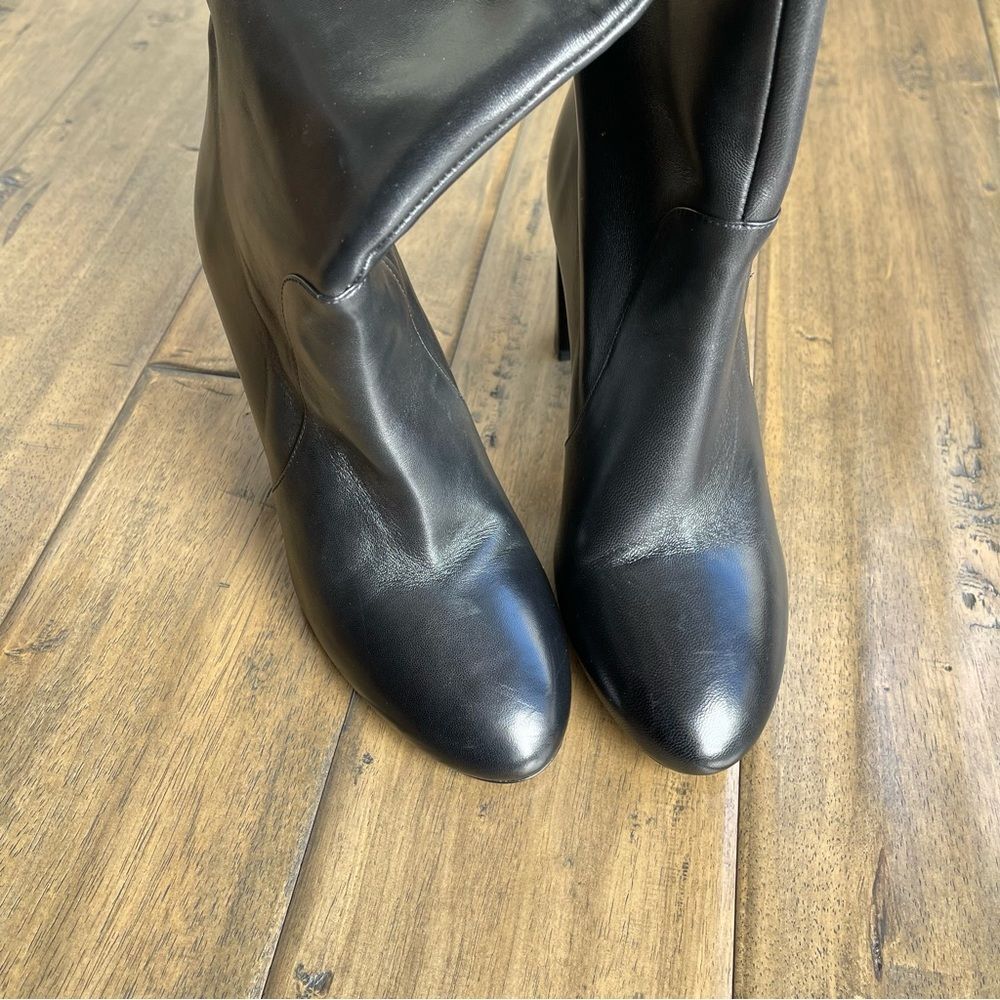 Stuart Weitzman Babette Tubo 85 Over The Knee OTK Tall Long Black leather Boots - Picture 7 of 13